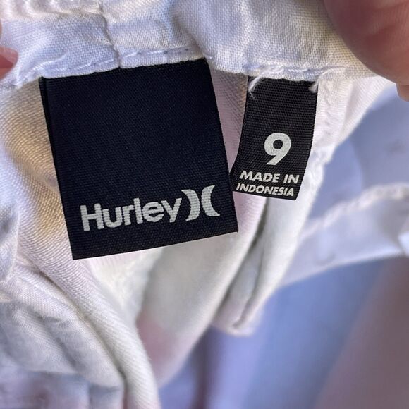 Hurley Juniors Short Shorts Size 9 Multicolor‎ Flat Front Low Rise Y2K Rainbow - Picture 4 of 10